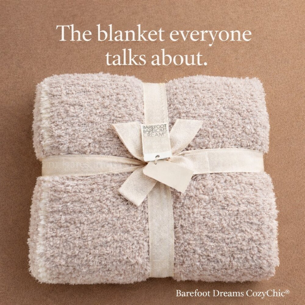 Barefoot Dreams CozyChic Sandstone + Pearl Throw, | Famously Soft 45x60